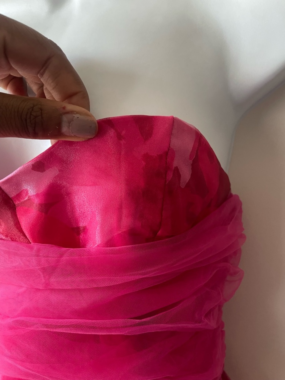Lulu's Vibrant Hot Pink Tulle Strapless Party Dress - Picture 7 of 12